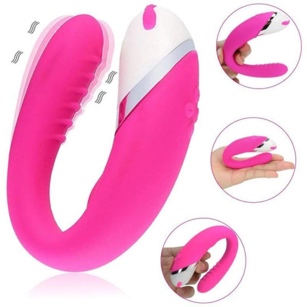 Vibrador para casal com estimulador clitoriano 12 modos de vibração