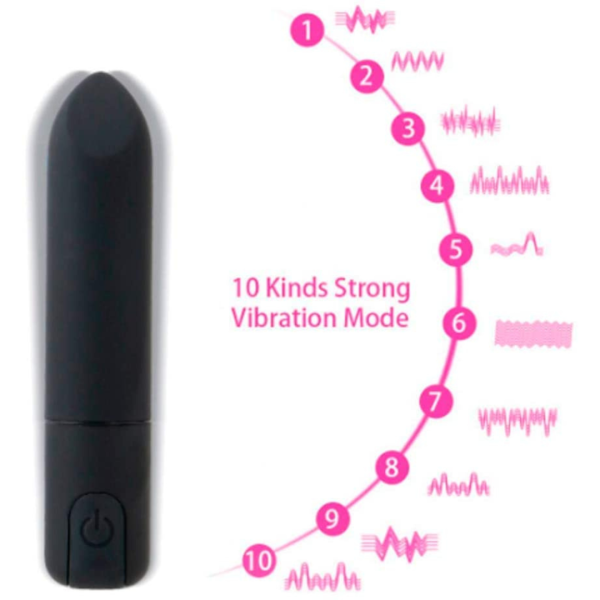 Vibrador Cápsula Aveludada Recarregável com 10 Velocidades