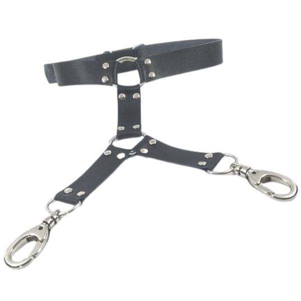 Cinto Para Coxa Dupla Arnês Masculina Sexy Em Couro Vermelho - Image 3
