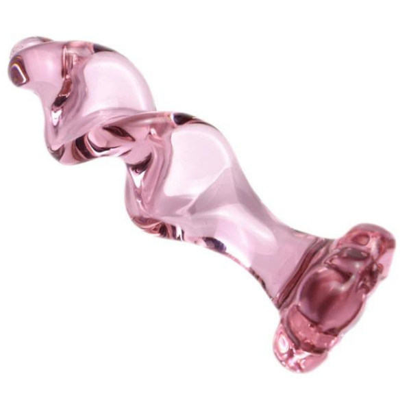 Plug Anal de Vidro Cristal Em Espiral Unisex na cor Rosa - Image 2