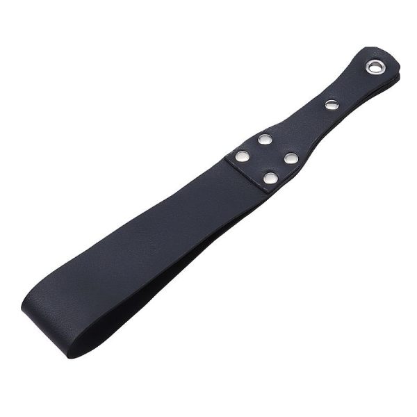 Chibata BDSM Com Dobra em Couro Sintético Branco Detalhes Em Metal - Image 4