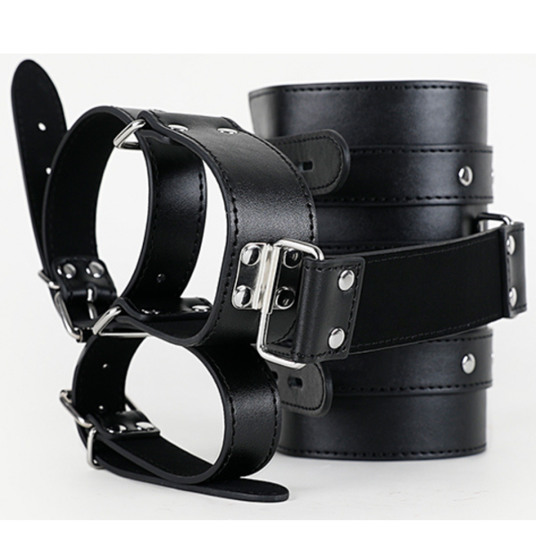 Algema Para Braços e Ombros Para Prender Nas Costas em Couro Vermelho - Image 8