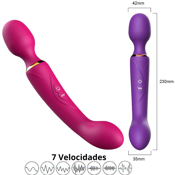 Vibrador Massageador de Ponto G e Clitóris - Formato de Varinha