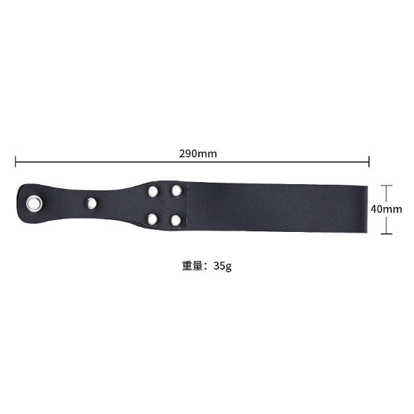 Chibata BDSM Com Dobra em Couro Sintético Branco Detalhes Em Metal - Image 3