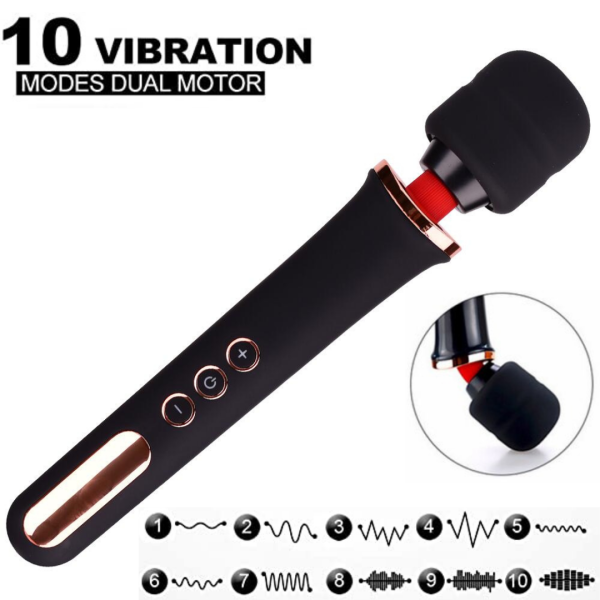 Super Massageador Varinha Mágica Black Luxury Recarregavel