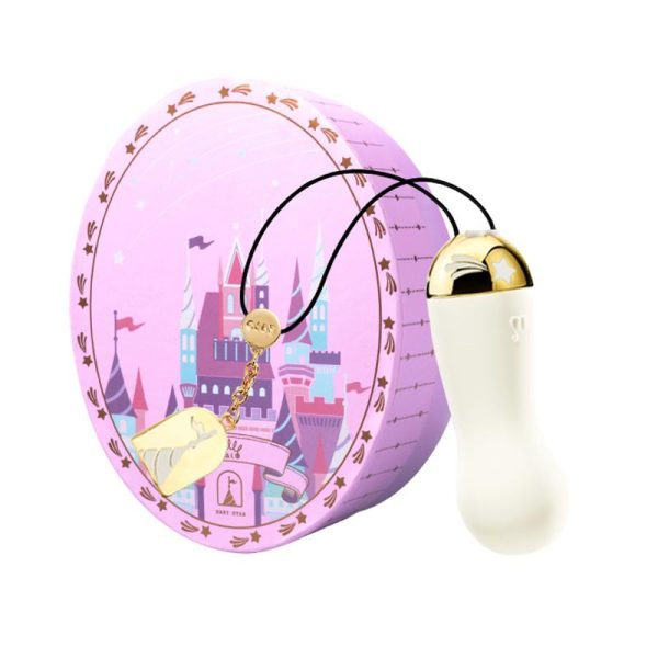 Vibrador Bullet ZALO Baby Star Branco Com Detalhes Foleado a Ouro 8 Velocidades