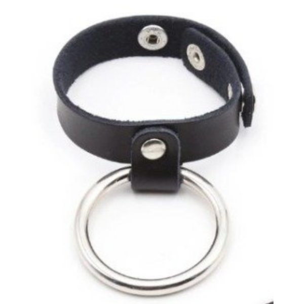 Anel Peniano Em Couro Com Regulagem em Botões Argola Metal 6Cm - Image 4