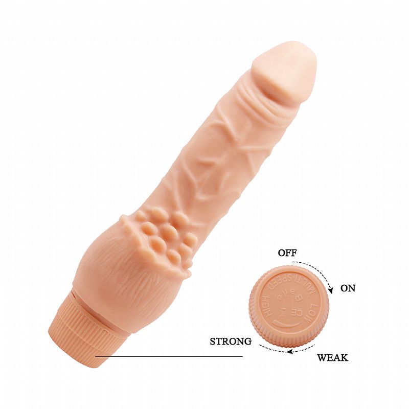 Prótese Realística com Vibrador Multivelocidade 25,5x4,9CM - Baile - Imagem 2