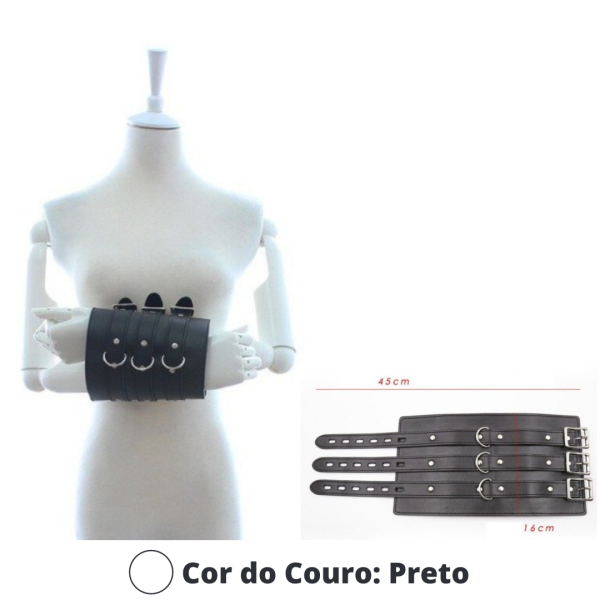 Algemas Para Punhos e Braços Couro Branco Com Regulagem
