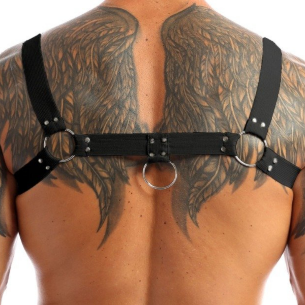 Arreio Em Elástico Vermelho Harness Peitoral Detalhes em Metal - Image 2