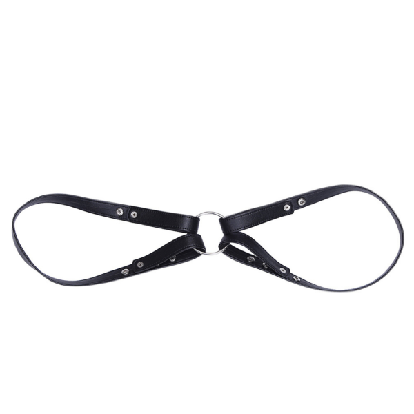 Arreio em Couro Vermelho Harness Sexy Com Botoes Ajustaveis - Image 4