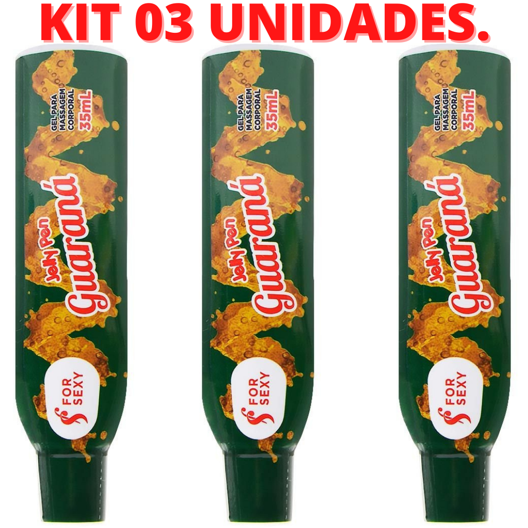 KIT 03 Jelly Pen Doces Caneta Comestível 35Ml Guaraná- For Sexy - Imagem 2