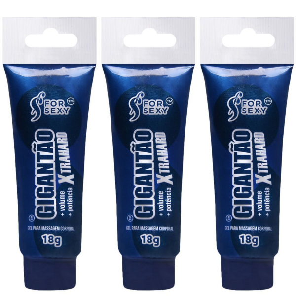 KIT 03 Gel Volumão Masculino Xtrahard Gigantão 18G - For Sexy
