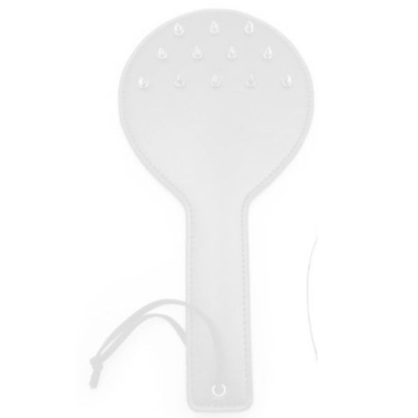 Palmatoria Em Couro Branco Erótico SPANK HARD Fetiche Com Pinos - Image 3