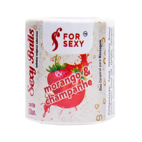 Bolinha Mágica Sexy Ball Sabor Morango c/ Champanhe 03 Unid. - Image 2