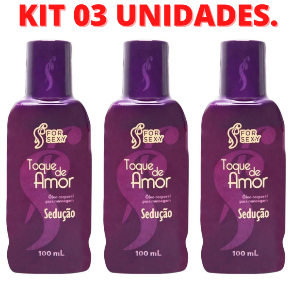 KIT 03 Óleo Corporal Perfumado Sedução Toque De Amor 100Ml - Image 2