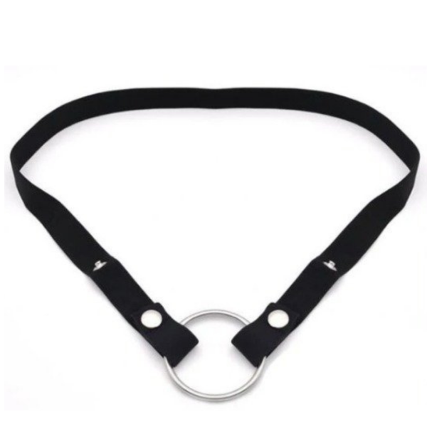 Anel Peniano Com Cinto em Elástico Preto Ajustável Com Argola 3,5 Cm - Image 2