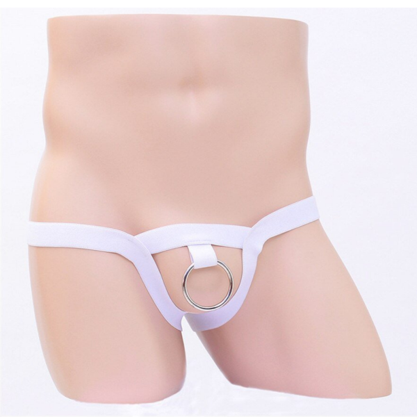 Anel Peniano Com Cinto Elástico Branco E Argola Aço 3,5Cm - Image 2