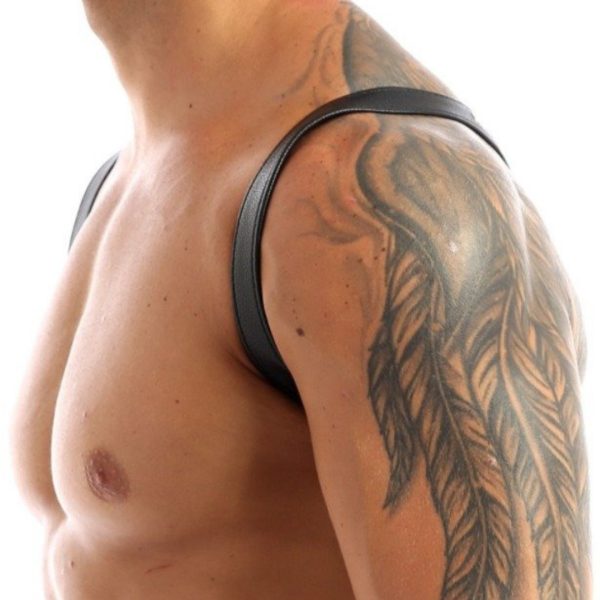 Arreio em Couro Branco Harness Sexy Com Botões Ajustáveis - Image 6