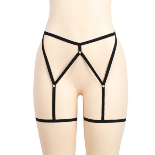 Cinta Liga Perneira Harness Em Elástico Vermelho Sexy Sado Fetiche - Image 3