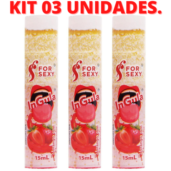 KIT 03 Gel Anestesico Garganta Profunda Morango c/ Champanhe - Ingula - Image 2