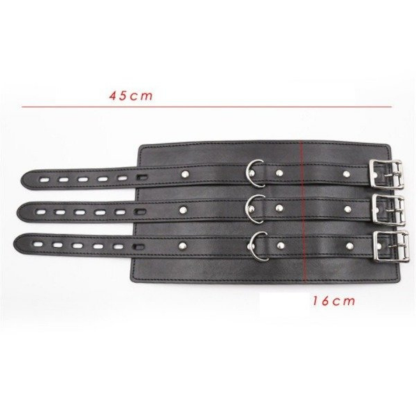 Algemas Para Punhos e Braços Couro Preto Com Regulagem - Image 2