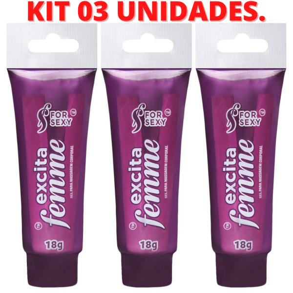 KIT 03 Gel Excitante Feminino Excita Femme 18G - For Sexy - Image 2