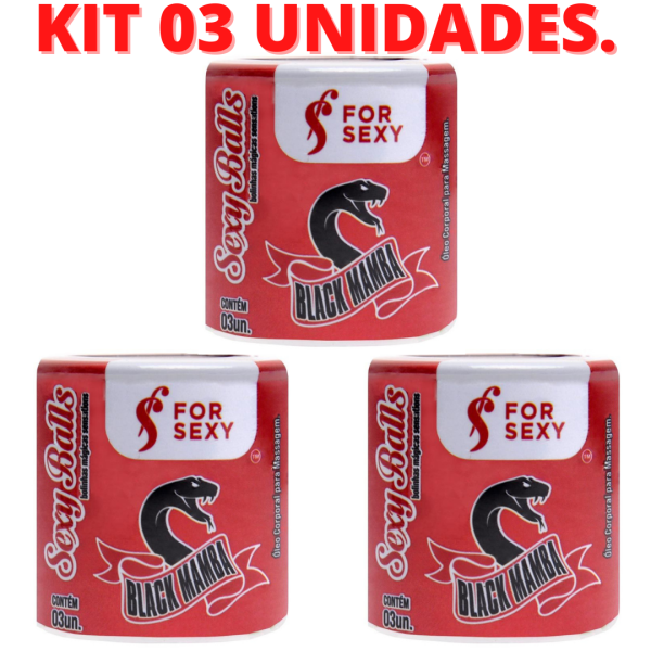 KIT 03 Black Mamba Sexy Ball Funcional 03 Unidades For Sexy - Image 2