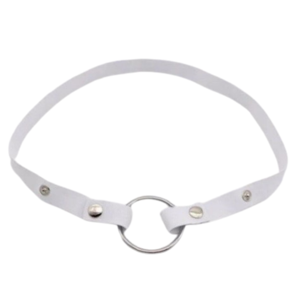 Anel Peniano Com Cinto em Elástico Branco Ajustável Com Argola 4,5Cm - Image 2