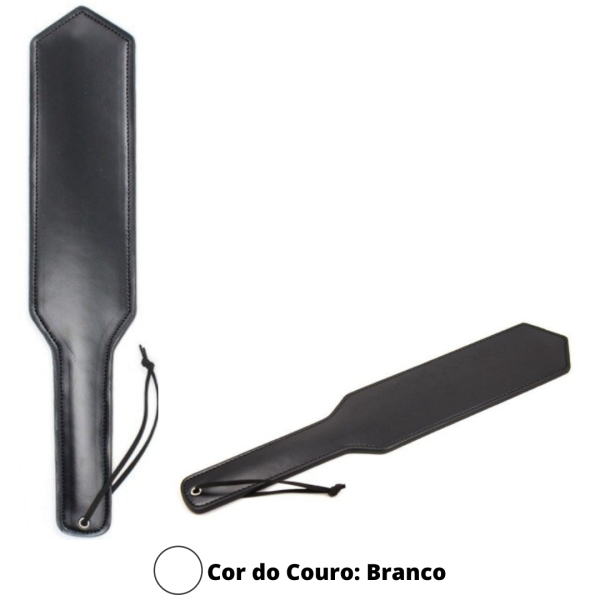 Chibata Com Ponta Triangulo Erótica Em Couro Branco Sado Fetiche