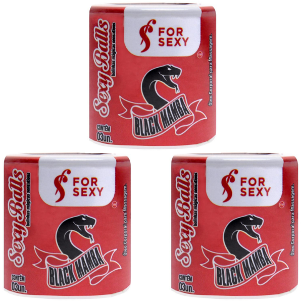 KIT 03 Black Mamba Sexy Ball Funcional 03 Unidades For Sexy