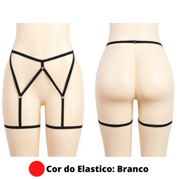 Cinta Liga Perneira Harness Em Elástico Vermelho Sexy Sado Fetiche