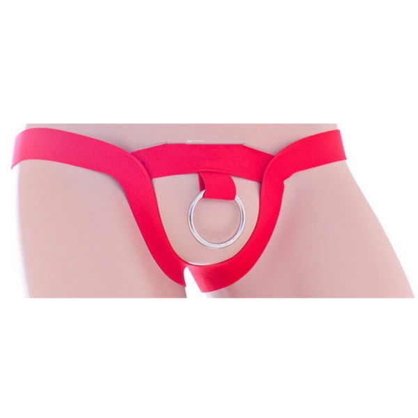 Anel Peniano Com Cinto Elástico Vermelho E Argola Aço 5,5Cm - Image 2