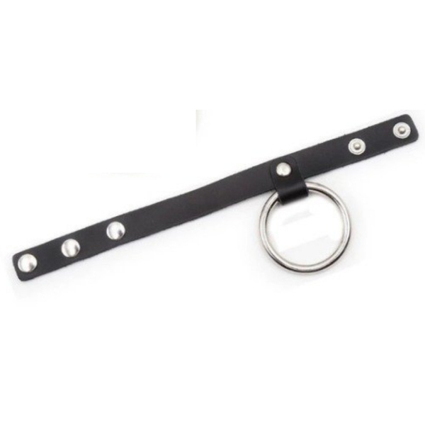 Anel Peniano Em Couro Com Regulagem em Botões Argola Metal 6Cm - Image 2