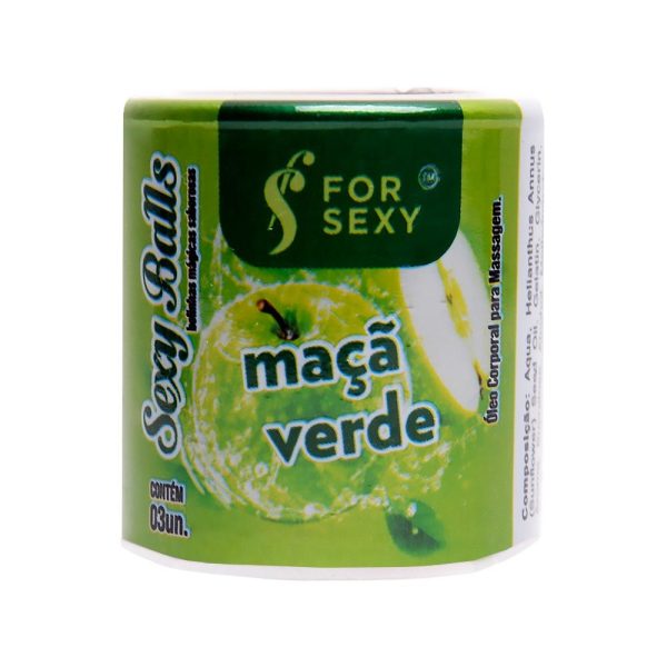 KIT 03 Bolinha Mágica Sexy Ball Sabor Maça Verde 03 Unidades - Image 4