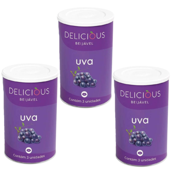 KIT 03 Bolinhas Beijáveis No Sabor Uva 03 Unidades - Delicious