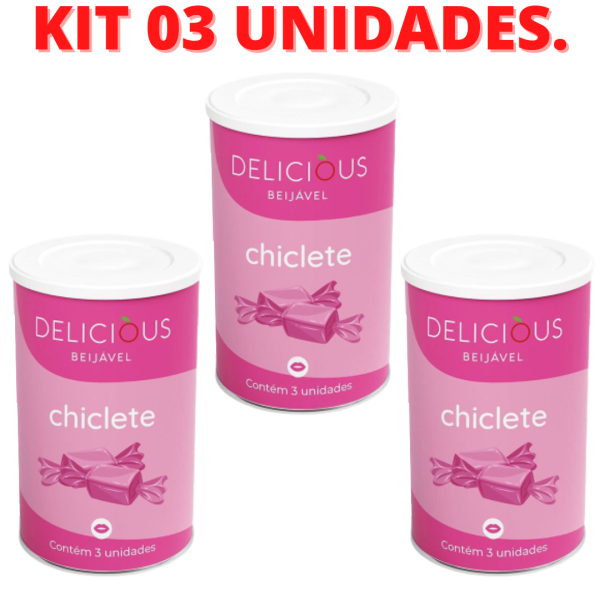 KIT 03 Bolinha Beijável No Sabor Chiclete 03 Uni. Delicious - Image 2