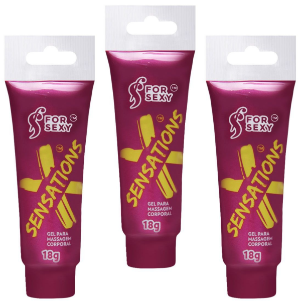 KIT 03 X Sensations Gel Excitante 10 Sensações 18G For Sexy