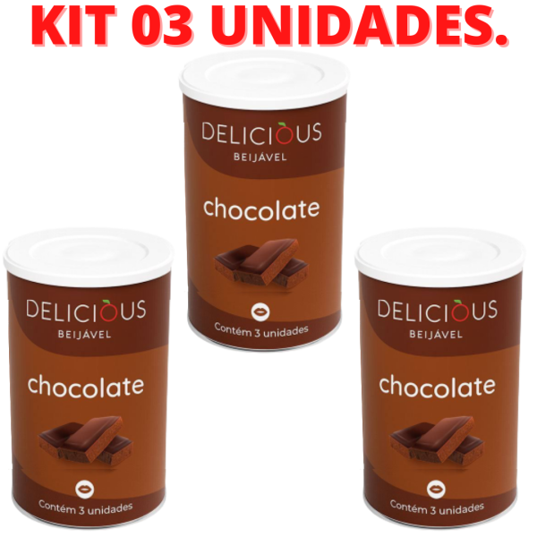 KIT 03 Bolinha Beijável No Sabor Chocolate - Delicious - Image 2
