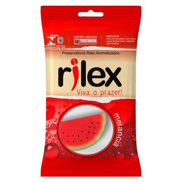 KIT 03 Preservativos No Sabor e Aroma de Melancia 03 Unidades Rilex - Image 3