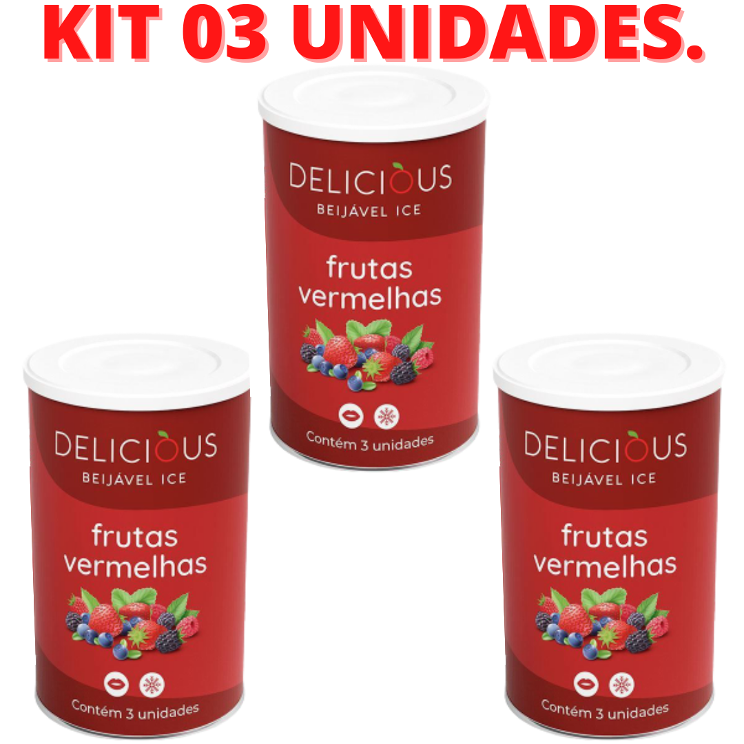 KIT 03 Bolinha Beijável No Sabor Frutas vermelhas 3 Unidades - Imagem 2