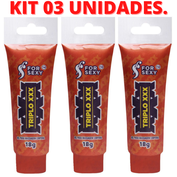 KIT 03 Triplo Xxx Gel Excitante Esquenta Esfria Vibra 18G - Image 2
