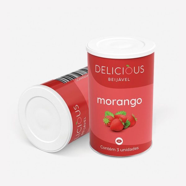 KIT 03 Bolinha Beijável Sabor Morango 03 Unidades Delicious - Image 4