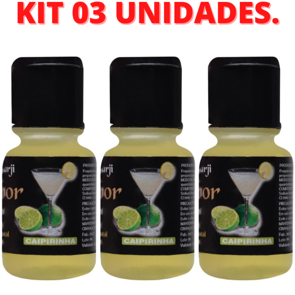 KIT 03 Gel Corporal Comestível Mais Sabor Hot Caipirinha 15ml Garji - Image 2