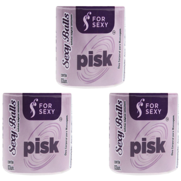 KIT 03 Bolinhas Excitante Anal Pisk Sexy Ball 03 Unidades