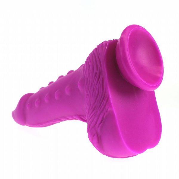 Prótese Com Escroto e Ventosa na cor Lilás  21x6CM - Dildo - Image 2