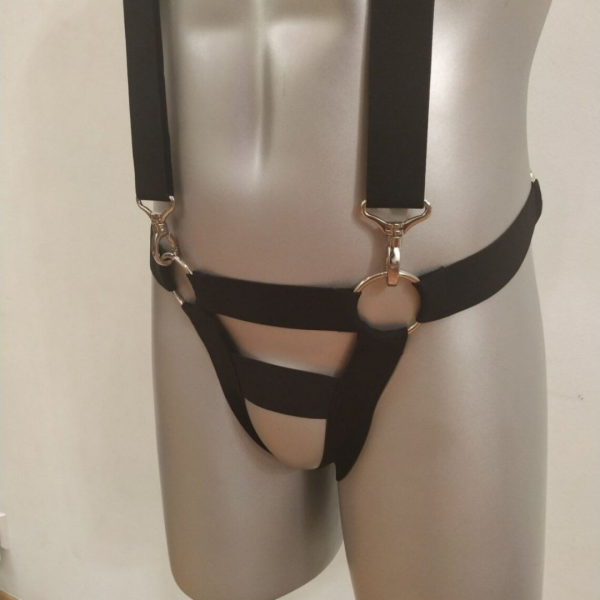 Arreio Suspensório Masculino Cueca Erótica Elástico Preto - Image 6