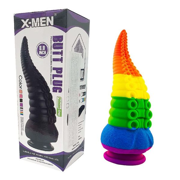 Dildo Em Forma de tentáculo Colorido Com Ventosa 23x8CM