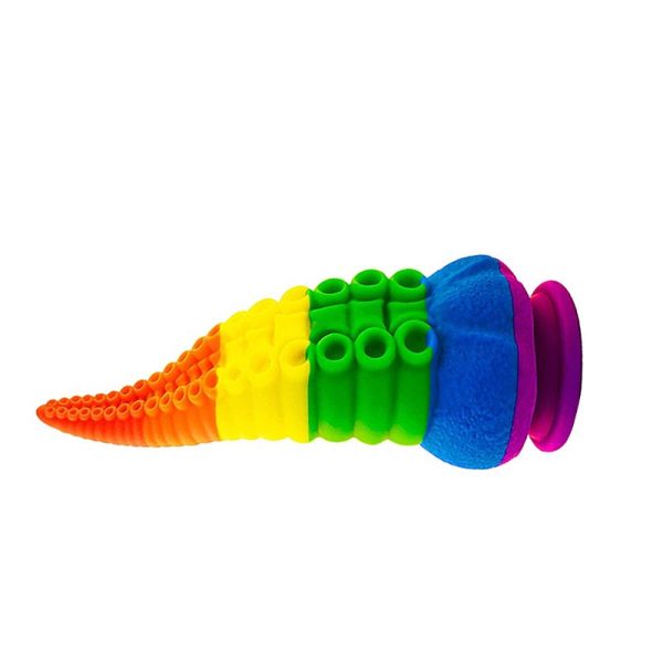 Dildo Em Forma de tentáculo Colorido Com Ventosa 23x8CM - Image 2