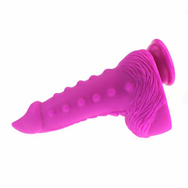 Prótese Com Escroto e Ventosa na cor Lilás  21x6CM - Dildo - Image 5